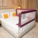 Kids Station 2 Side Premium Bed Rail Guard (6ft x 6ft / 180cm x 180cm), Bed Railing for Baby Safety, Kids Toddler Bed Protector Side Walls, Adjustable Height, Portable & Foldable (Maroon)