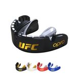 OPRO Gold Level UFC Mouthguard for Braces, Adults and Junior Sports Mouth Guard, Featuring Revolutionary Fitting Technology for UFC, Boxing, MMA, Martial Arts, BJJ and All Contact Sports (Black)