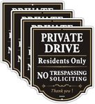 Aiuieaa 4-Pack Private Drive Residents Only No Trespassing