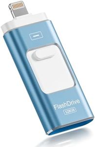 Apple MFi Certified 128GB Flash Drive for iPhone Thumb Drive Photo Stick, USB Memory Stick iPhone Flash Drive for Photos Videos, High Speed Jump Drive Compatible for iPhone/iPad/Android/PC (Blue)