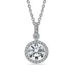 LeCalla 925 Sterling Silver BIS Hallmarked Cubic Zirconia Drizzle Drop Pendant Box Link Chain Necklace for Women and Girls 18 Inches