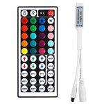 VIPMOON 44 Key RGB IR Remote Controller Wireless, LED Lights Remote Controller DC 5V-24V 12A for 4pin RGB 5050 3528 2835 LED Light Strip Color Changing, Fade, Strobe