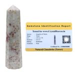 Certified Cinnabarite Crystal Tower Obelisk Point for Chakra, Healing and Balancing - AAA Grade Original Certified Gemstone Agate for Reiki Meditation Yoga Spiritual (3-4 Inches)