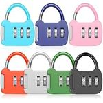 Combination Lock, 7 PCS Luggage Locks with 3 Digit Code Padlockmini Resettable Travel Suitcase Lock Outdoor Weatherproof Number Lock for Gym Locker Toolbox Case Backpack