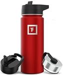 IRON °FLASK Sports Water Bottle - 18 Oz 3 Lids (Straw Lid), Leak Proof - Stainless Steel Gym & Sport Bottles for Men, Women & Kids - Double Walled, Insulated Thermos, Metal Canteen