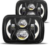 5x7 LED Headlight,JHLion Anti-glare H6054 5x7 7x6 Led Headlights,180W DOT Approved 600% Brighter w/DRL Amber Turn Signal Hi/Low Sealed Beam Compatible with Jeep Cherokee XJ Wrangler YJ GMC Comanche MJ