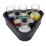 Naroote Billiard Shot Glasses, Stylish Numbered 6pcs Multicolor Billiard Balls Safe Bar Drinking Glasses for Sports Fans