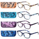 EYEGUARD Women's Fashion Glasses, C1 Normal Reading Lens, 4 Piece Set