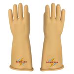 Vidyut 11000 KVA Safety Electrical Insulated Latex Rubber Seamless Handle Gloves 14 inch (355mm, Yellow) Pack of 1 Pair