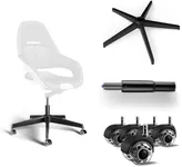 Sytopia Office Chair Base Replacement Bundles, Heavy Duty 2500 Lbs, Reinforced to Repair Swivel Gaming Chair Bottom Part with 5 Premium Caster Wheels and 1 Gas Lift Cylinder, 4.7'' Length Extension