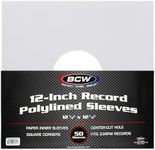 (50) BCW Brand 12" Record White Pap
