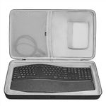 Geekria Hard Shell Travel Carrying Keyboard Case, Compatible with Logitech Ergo K860 Wireless Ergonomic Keyboard, Ergo K860 and MX Master 3S Mouse Case Combo (Dark Grey)