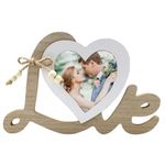 KAKOLOPT Wedding Decorations Heart Photo Frame, Heart-shaped wooden Picture Frame Wedding Gifts for Couple Bride and Groom Tabletop Picture Display Heart Valentine Photo Frame