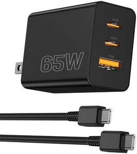 100W USB C Charger Block,3 Port GaN+ USB-C Wall Charger,65W Type C Multi Port Power Super Fast Charging Block Adapter&6FT Cable for iPhone 17/16/15 Air Pro Max Plus, iPad,Samsung Galaxy,MacBook