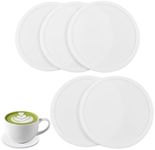 5-Pack White Silicone Coasters - Non-Slip Drink Coasters for Dining Table - Non-Slip Coasters - Cute Desk Coasters - Great for Coffee, Beverages, Tea