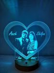 apnaphoto Acrylic Night LED Lamp With Photo, Name And Date (Multicolour- 16 Color With Remote Control, Pack Of 1 Gift For Anniversary Wedding Marriage Couple Engagement Boy Friend Girl Sister Brother