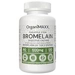 OrganiMAXX Bromelain Digestive Enzyme, 500mg Capsules (120 Capsules Per Bottle), Pineapple Stem Bromelain Digestive Enzymes For Women and Men for Gut Health,. Premium Supplements For Healthy Digestion, Non-GMO, Vegan friendly, Free of Gluten, Soy & Dairy