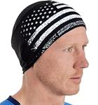 Tough Headwear Skull Cap Liners - Motorcycle and Bike Helmet or Hard Hat Cooling Liner - Mens and Womens No Sweat Head Caps - Cool Running Beanie for Men or Women - USA Flag