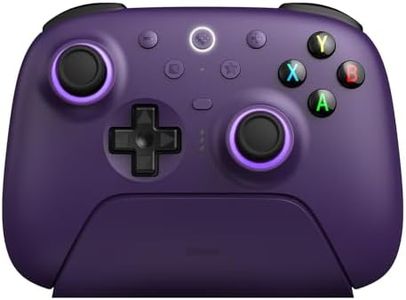 8BitDo Ultimate 2 Wireless Controller for Windows PC, Apple, Steam & Android, Gaming Controller with TMR Joysticks, Hall/Tactile Triggers, Motion Control, RGB Fire Ring, 1000Hz Polling Rate, Purple