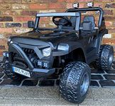 Epic Play Kids Toy 2 Seater Wrangler Style Jeep With EVA Tyres 12v Electric Battery Ride on Car - Black