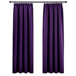 PONY DANCE Blackout Curtains for Bedroom - Nursery Decoration Pencil Pleat Thermal Room Darkening Window Treatment Draperies for Living Room Energy Saving, W46 X L72, Purple