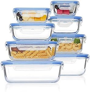 Vtopmart 8 Pack Glass Meal Prep Container with Lids, Snapware Lunch Containers for Food Storage, Airtight Kitchen Container for Leftover, Microwave, Oven, Freezer and Dishwasher Safe, BPA Free