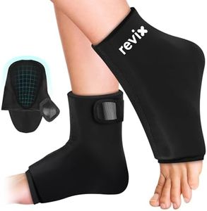 REVIX Ankle Ice Pack Wraps for Achilles Tendonitis Reusable Ice Sleeve for Ankle Sprain Relief, Heel Ice Pack for Plantar Fasciitis, Swelling Feet & Ankles, Cold Compression for Sore Foot, 2 Packs
