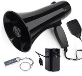 MyMealivos 35 Watt Power Portable Megaphone Speaker PA Bullhorn with Detachable Handheld Microphone, Built-in Siren, USB Flash Drive & 240S Recording (Black)