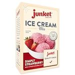 Junket Strawberry Ice Cream Mix: Makes 3 Quarts Old Fashioned Homemade Ice Cream for Ice Cream Maker or Hand Stir - Just Add Milk and Cream, Chill, and Enjoy. Quick and Easy! 4 oz Box of Powdered Ice Cream Starter Mix (Pack of 3)