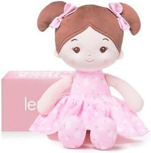 LeyaDoll Soft Baby Doll Toys (12''), My First Baby Rag Doll for 1 Year-Old Girl Birthday Gift, Christmas Plush Toys Gift for Toddler Kids Infants -FloraBelle(Pink)