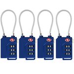 TSA Lock Security 3 Digit Combination Suitcase Luggage Bag Code Lock Padlock (Deep Blue)