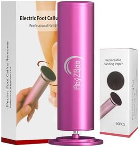 HayZBao Electric Foot File - Callus Remover for Feet,Adjustable Speed Foot Scrubber with 60 Pcs Sandpaper Discs,Professional Pedicure Tool for Dead Skin and Calluses - Matte Purple