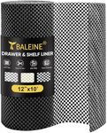 BALEINE Cabinet Liner, Drawer Liner, Shelf Liners for Kitchen Cabinets Non-Ahesive, Non-Slip Protect Desks, Cupboard, Drawers, Shelves, Tableware (12 in x 10 Ft, Black)