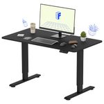 FLEXISPOT 140 * 60cm Electric Standing Desk Adjustable Standing Desk Sit Stand Up Desk Computer Desk with Hook Memory Function for Office and Home (Black+Black)