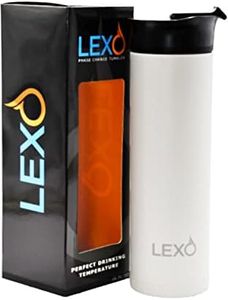 LEXO Temperature Regulating Smart Travel Mug - Flip Top Lid (White, 16 oz)