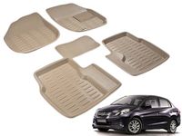 Kozdiko 3D Foot mats Beige Color Set of 5 pcs for Honda Amaze