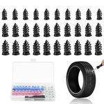 STHIRA® 30pcs Tubeless Tyre Puncture Repair Kit 3 Sizes Tire Repair Nails with Screwdriver Carbon Steel Leak-Proof Seal Portable Tubeless Tires Repair Tool Kit Universal for Car, Bike, Motorcycle