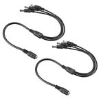 sourcing map DC Power Splitter 1 Female to 3 Male 5.5mm x 2.1mm Y Adapter Cable for CCTV Camera LED Strip Light 2Pcs