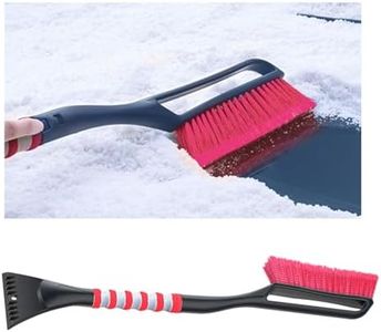 Augeny 27'' Ice Car Snow Brush and Ice Scraper, Detachable Scratch Free Snow Brush with Comfortable Foam Grip, Universal Auto Winter Snow Removal Tool for Cars, SUV, Trucks (Rose Red)