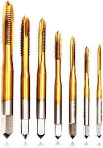 Machine Tap 7 PCS HSS6542 Spiral Point Titanium Coated Tap Machine Screw Thread Metric Tap Set Drill and Tap Set Thread Tapping Tool M2 M2.5 M3 M3.5 M4 M5 M6