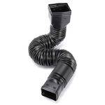 Rain Gutter DownSpout Extension, Drainage Pipe Connector, Flexiable Extandable Downspout Elbow Extender from 21 to 60 Inches for Most Residential Down Spouts (Black, 1 Pack)