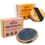 The Buddy System Cat Brush with Boar Bristle and Pet Close Brush Bundle - Daily Grooming Hairbrush, Reduce Shedding, Soft Hair and Healthy Shine - Suitable for Kittens, Dogs and Puppies