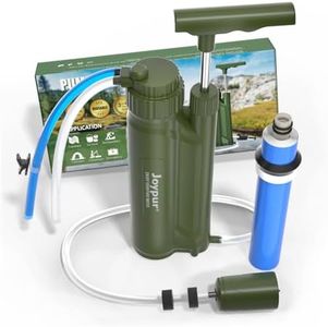 Joypur Filtres à eau pour extérieur survie avec filtre RO - Purificateur d'eau avec capacité de filtration de 10000 L Pompe portable Filtres à eau pour camping et randonnée (Vert armée)