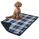 PetAmi Waterproof Dog Blanket for Couch, Sofa | Waterproof Blue Sherpa Pet Blanket for Large Dogs, Puppies | Super Soft Washable Microfiber Fleece | Reversible Checkered Design | 60 x 40 (Navy)