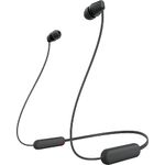 Sony WI-C100 Wireless Headphones with Customizable Equalizer for Deep Bass & 25 Hrs Battery, DSEE-Upscale, Splash Proof, 360RA, Fast Pair, in Ear Bluetooth Headset with Mic for Phone Calls (Black)
