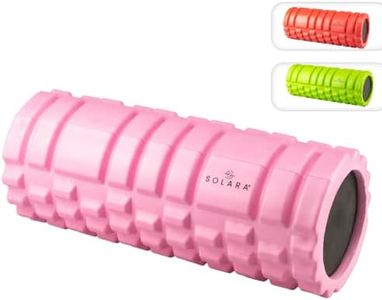 SOLARA Foam Roller for Back Pain, Exercise and Fitness, High-Density Foam Roller for Deep Tissue Massage, Relief from Sore Muscles Pain, Pre & Post Exercise Fitness Workout Sessions - Pink