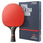 STIGA Royal Carbon 5-Star Table Tennis Bat – Professional Grade 5+2-Ply Blade with Carbon Fibre, ITTF-Approved 5-Star Rubber – Ideal for Offensive Players Seeking Maximum Speed and Spin