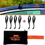 YLAUTO Rooftop Cargo Tie Down Hook Straps for Attaching Car Top Carriers Without A Roof Rack,100% Waterpoof,Suitable for Any Rooftop Cargo Carrier,No More Straps Inside Your Car(6PCS) (Orange)