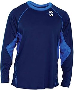 SCUBAPRO Men's Channel Flow UPF 50 Rash Guard Diving Shirt, Long-Sleeve, 3X-Large, Aegean Blue