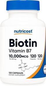 Nutricost Biotin (Vitamin B7) 10,000mcg (10mg), 240 Capsules